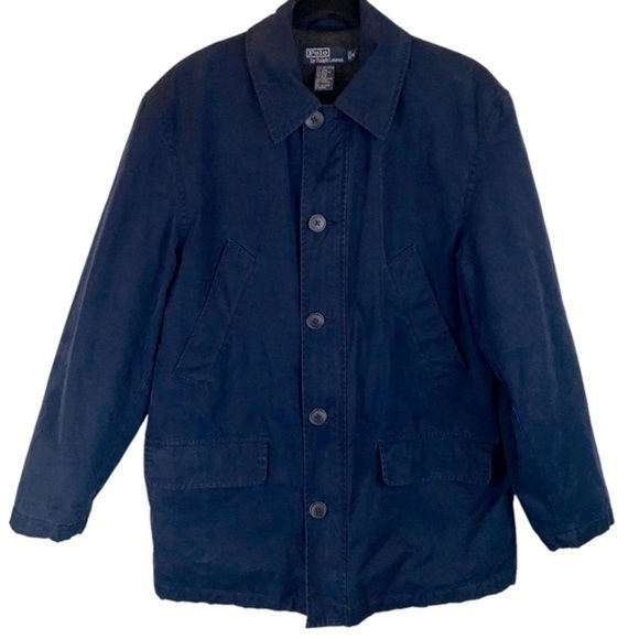 Polo Ralph Lauren Other - Vintage Polo Ralph Lauren Navy Blue Lined Utility Barn Car Coat Jacket Men's S